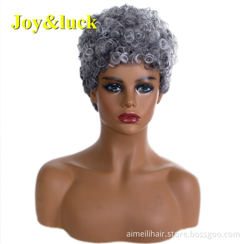 Women's Wig Burgundy Color Wholesale Price Wigs With Bangs Black Woman Ladies Hair Bouncy Curly Short Synthetic Hair Wigs
